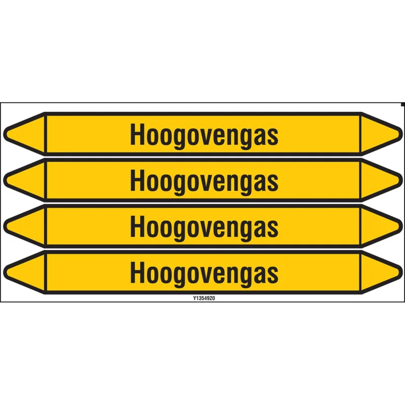 Aanbieding Brady - Standaard - Individuele leidingmerkers op kaart met geperforeerde pijlen, zonder pictogram - HOOGOVENGAS250X26CARD-T1-P2 - N004327 - 86004327
