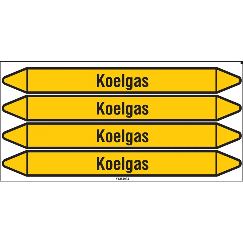 Brady - Standaard - Individuele leidingmerkers op kaart met geperforeerde pijlen, zonder pictogram - KOELGAS250X26CARD-T1-P2 - N004343 - 86004343 Bestseller