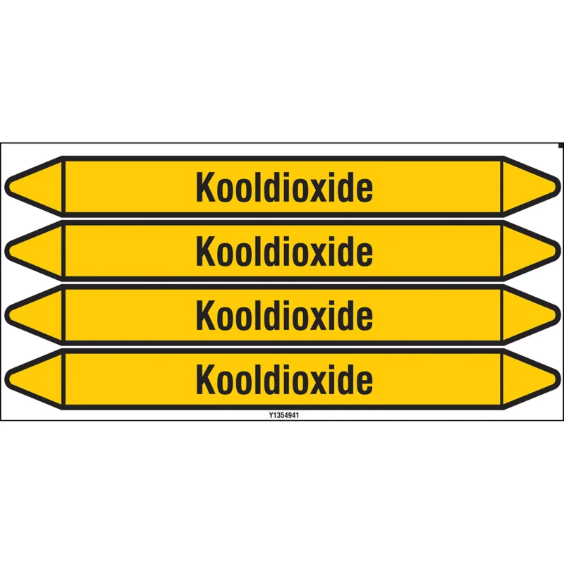 Brady - Standaard - Individuele leidingmerkers op kaart met geperforeerde pijlen, zonder pictogram - KOOLDIOXIDE250X26CARD-T1-P2 - N004352 - 86004352 Op = Op