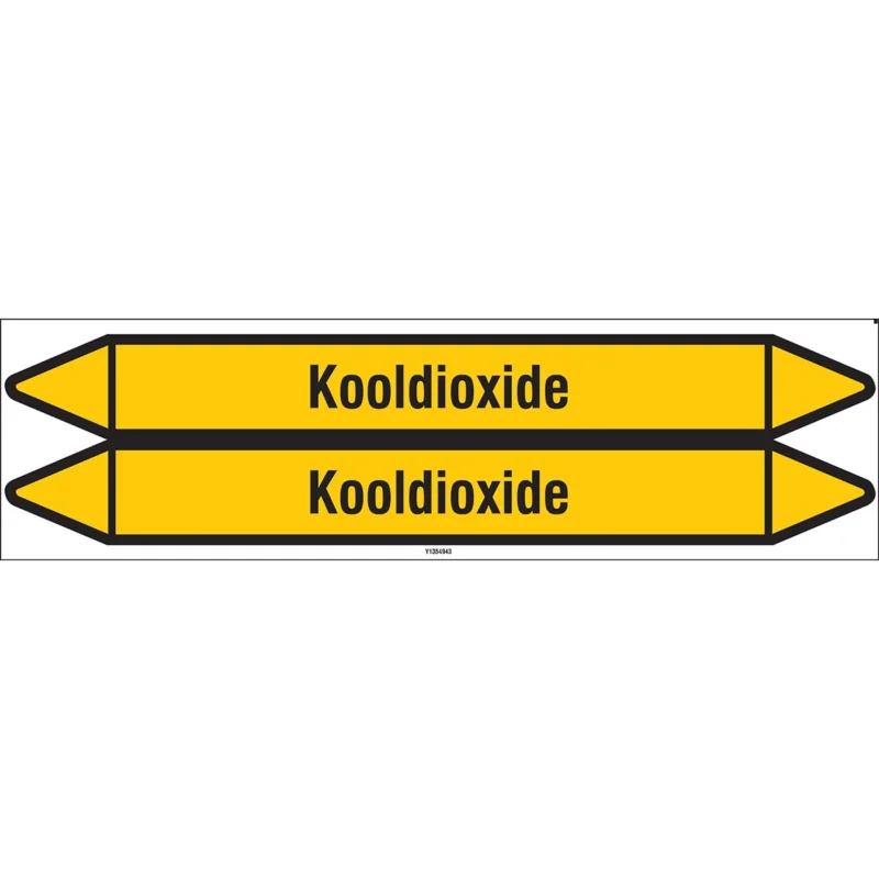 Brady - Standaard - Individuele leidingmerkers op kaart met geperforeerde pijlen, zonder pictogram - KOOLDIOXIDE355X37CARD-T1-P2 - N004353 - 86004353 Bestseller
