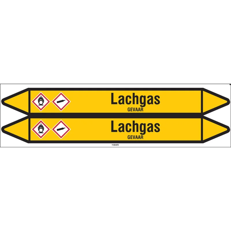 Brady - Standaard - Individuele leidingmerkers op kaart met geperforeerde pijlen, zonder pictogram - LACHGAS450X52CARD-T1-P2 - N004377 - 86004377 Koopje