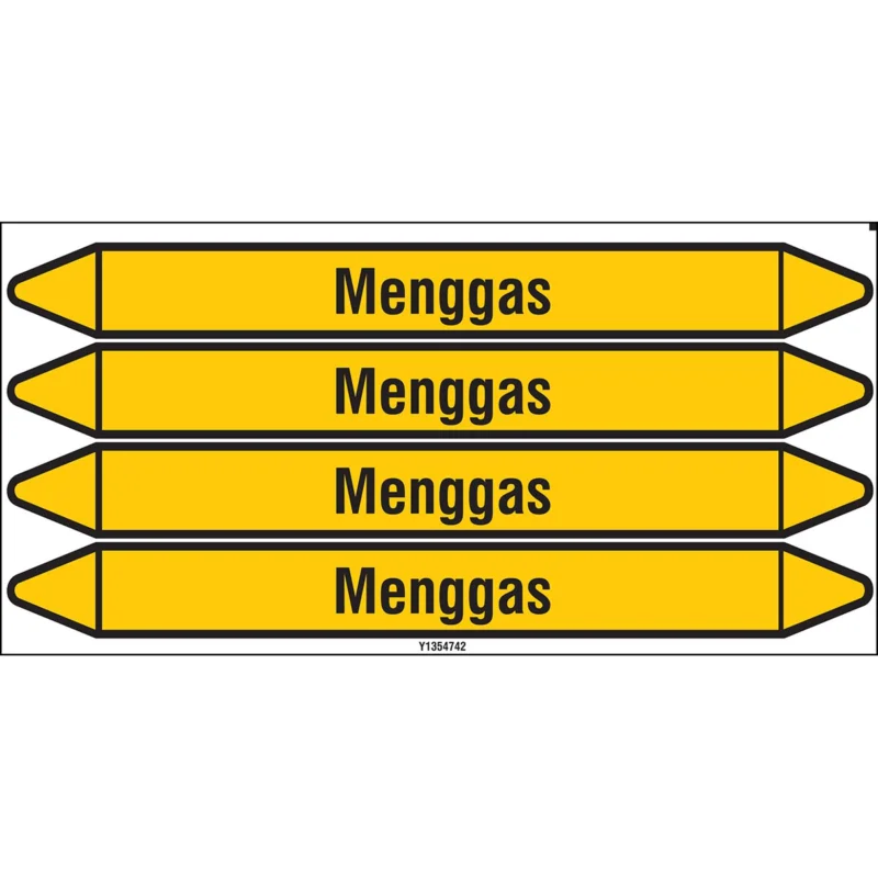 Uitverkoop Brady - Leidingmarkering kaart - Individuele leidingmerkers op kaart met geperforeerde pijlen, zonder pictogram - MENGGAS250X26CARD-T1-P2 - N004393 - 86004393
