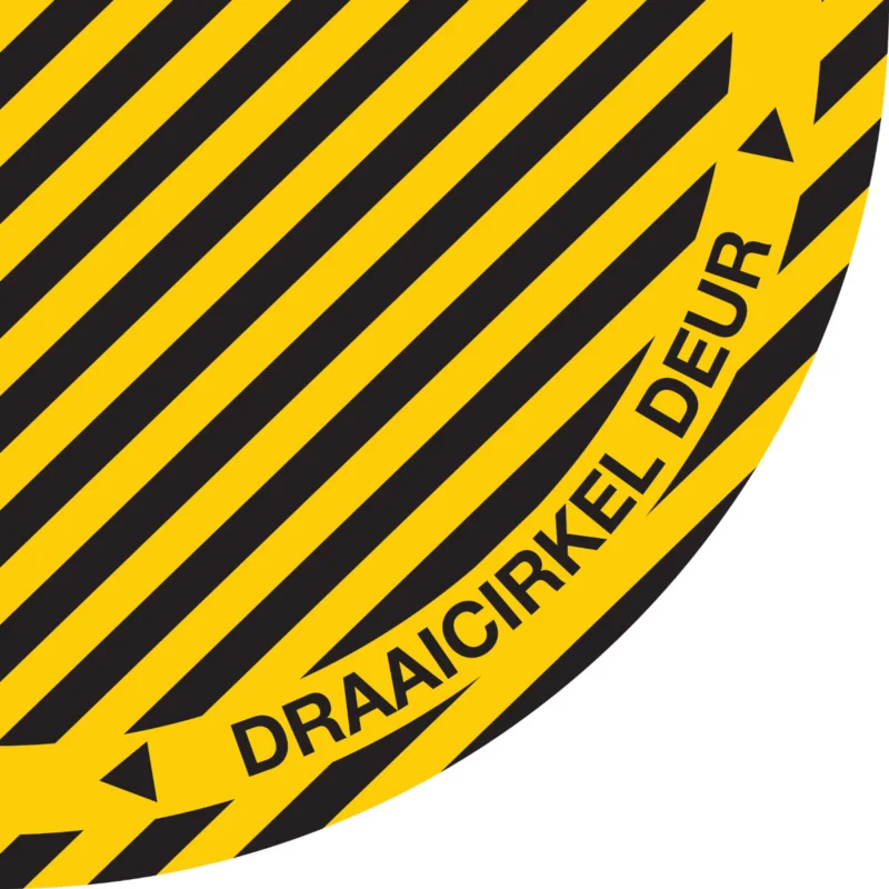 Veilige Betaling Brady - Logistieke markering - Veiligheidspictogram voor vloermarkering - DRAAICIRKEL DEUR - FLO-HDR-YL1/NL/750X750 - 311298 - 86311298