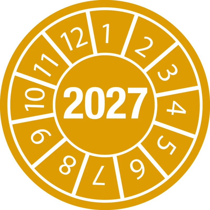 Beperkte Voorraad Logistiek labels - DATE INSPECTION LBLS B-500 2027 -DIA 15