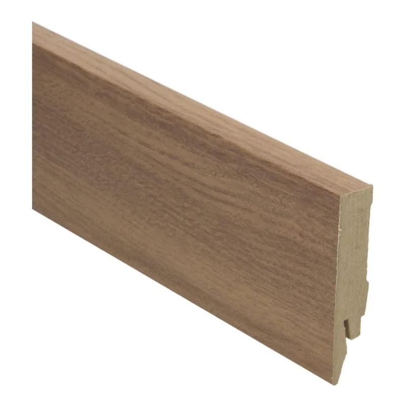 Flitsaanbieding eiken donker geolied rechte hoge plint voor laminaat, pvc en parket