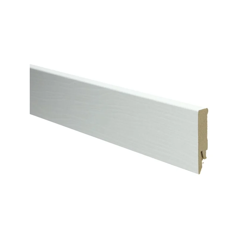 Lage Kosten eiken wit gelakt rechte hoge plint voor laminaat, pvc en parket