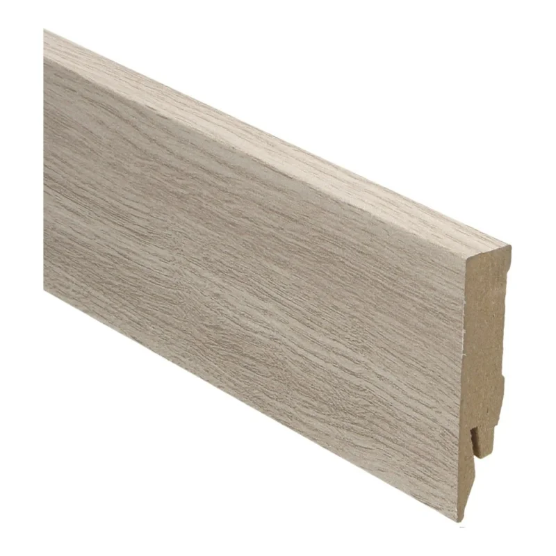 Hoge Kwaliteit eiken wit getint rechte hoge plint voor laminaat, pvc en parket