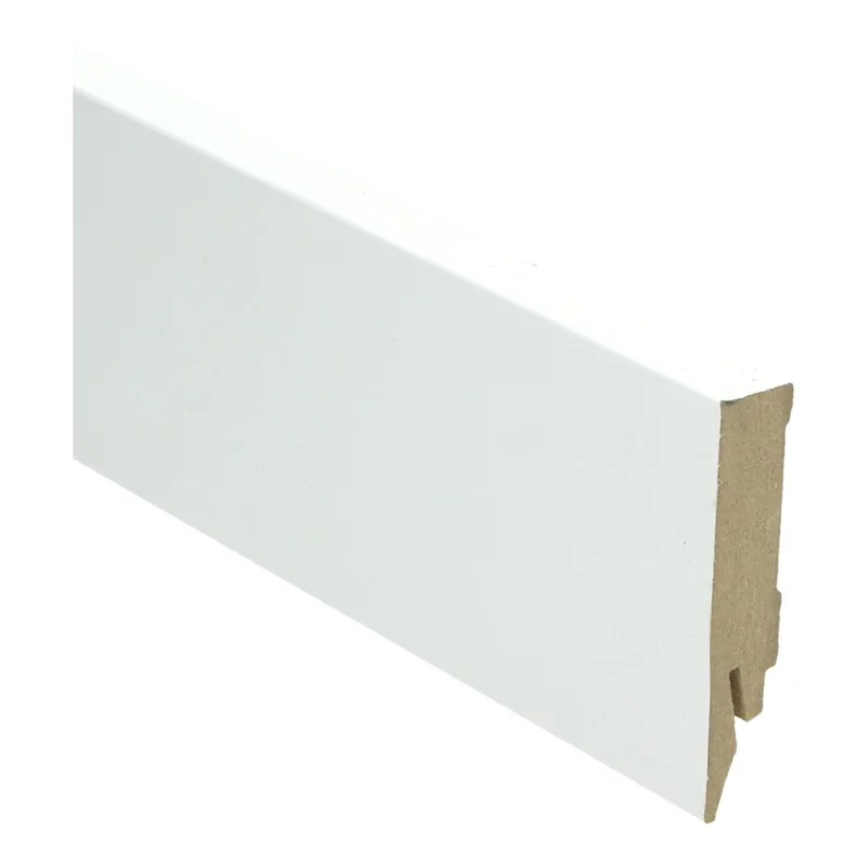 Dagaanbieding hoogglans wit rechte hoge plint voor laminaat, pvc en parket