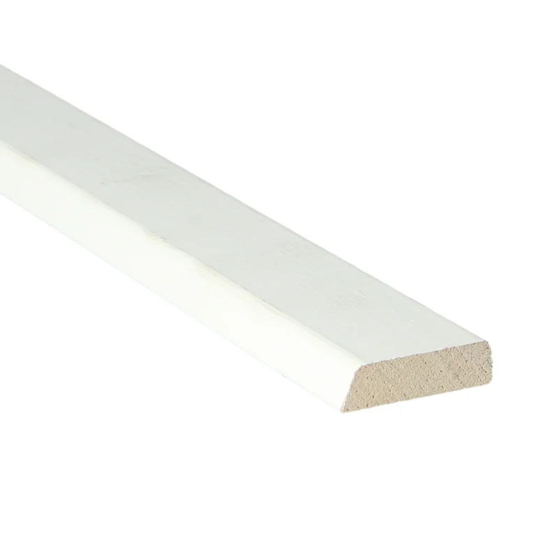 Koplat hardhout schuin 45x10 mm wit gegrond Goedkoop