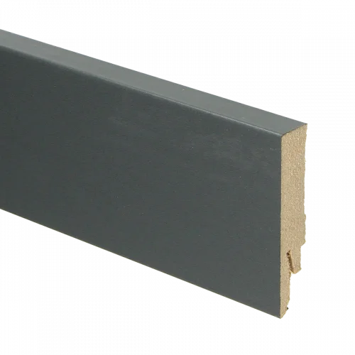 Populair Antraciet RAL 7016 rechte hoge plint voor laminaat, pvc en parket