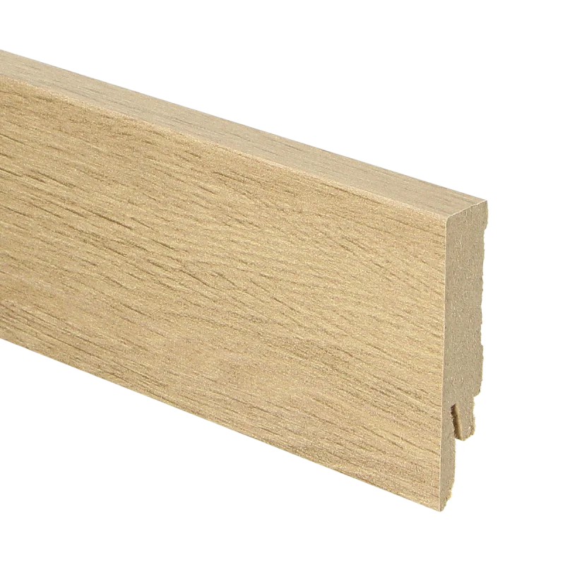 Flitsaanbieding Eiken warm rechte hoge plint voor laminaat, pvc en parket