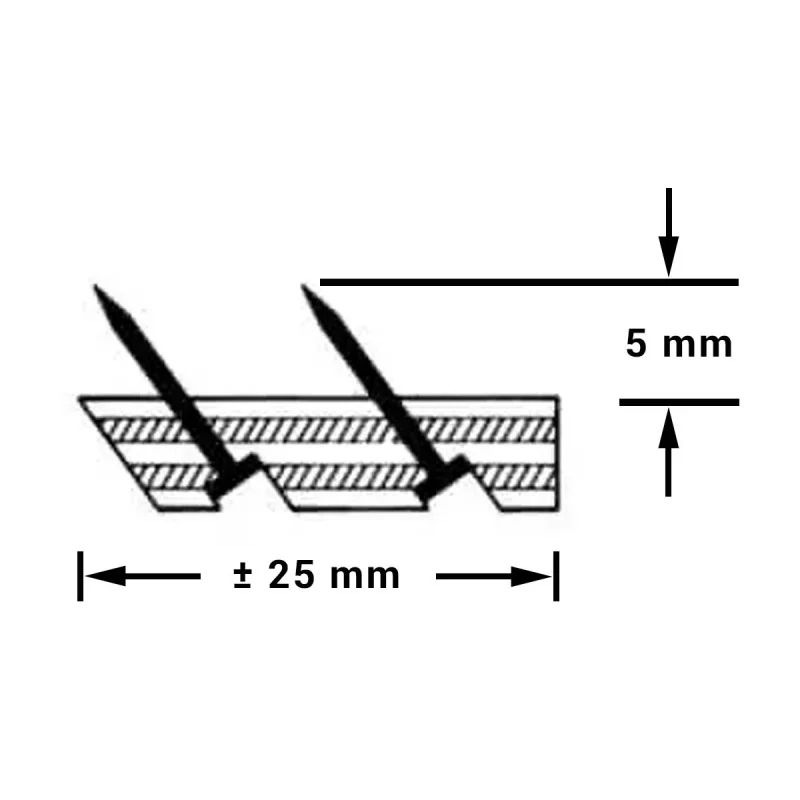 Smoothedge tapijtlat standaard 25x5mm 30cm 500st Bestseller