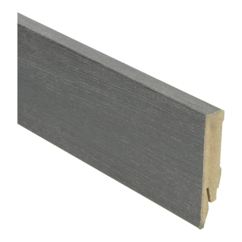 Premium vulcaan eiken rechte hoge plint voor laminaat, pvc en parket
