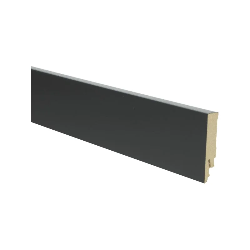 Rechtstreeks Van De Fabrikant Zwarte RAL 9005 rechte hoge plint voor laminaat, pvc en parket