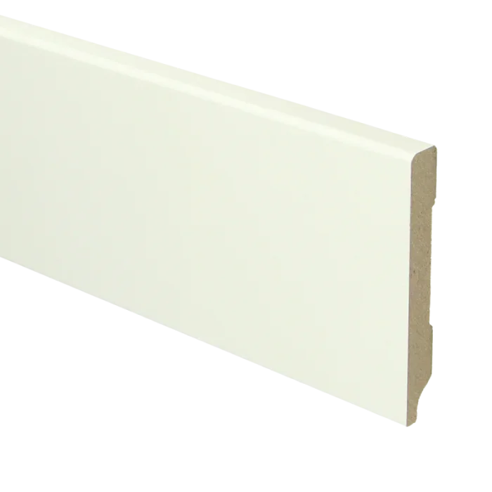 Dagaanbieding Vochtwerende MDF plint Modern Recht 12x90mm wit Gelakt RAL9010 - 16028/2252023