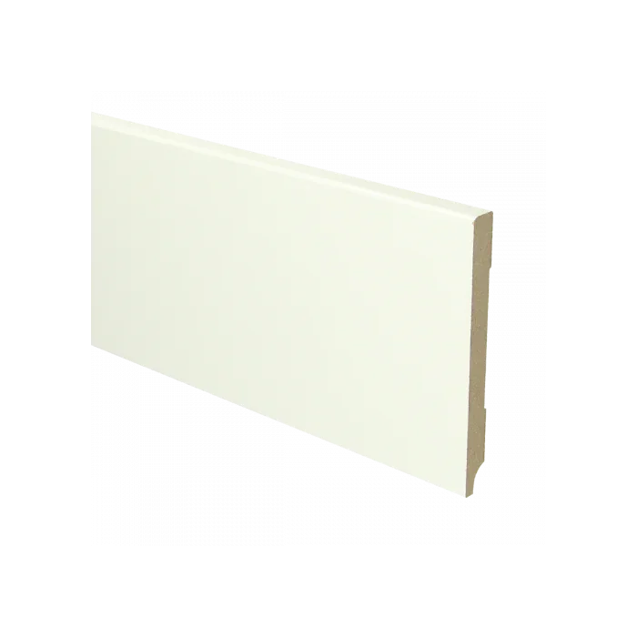 Vochtwerende MDF plint Modern Recht 12x120mm wit Gelakt RAL9010 - 16029 Veilige Betaling