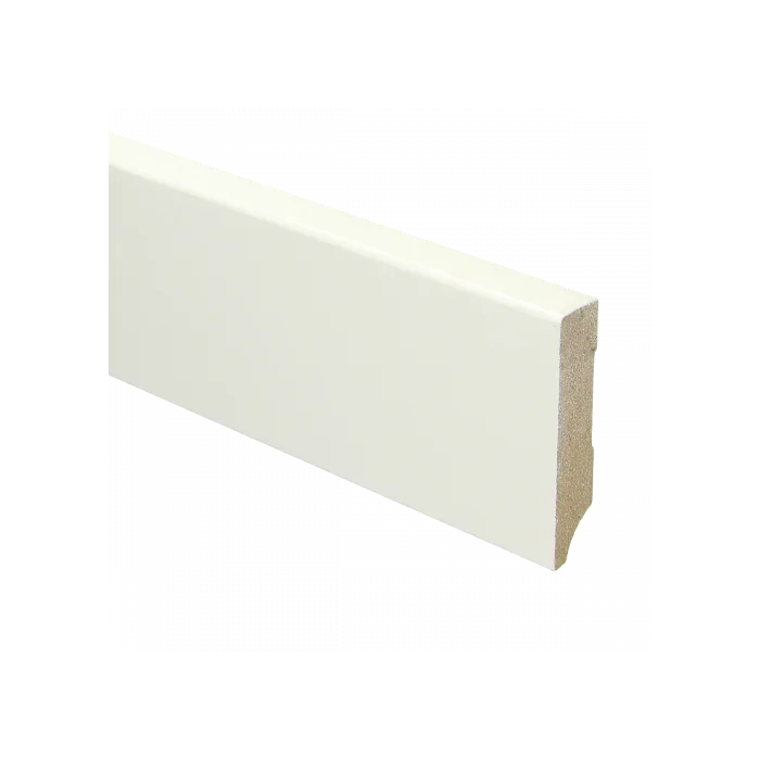 Gereduceerde Prijs Vochtwerende MDF plint Modern Recht 15x70mm wit Gelakt RAL9010 - 16031/M0108410