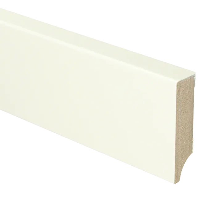 Weekendaanbieding Vochtwerende MDF plint Modern 18x70mm wit Gelakt RAL9010 - 16040