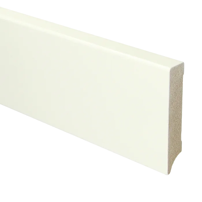 Express Levering Vochtwerende MDF plint Modern 18x90mm wit Gelakt RAL9010 - 16041
