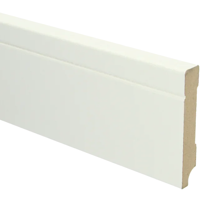 Tijdelijk Beschikbaar Vochtwerende MDF plint Tijdloos 15x90mm wit Gelakt RAL9010 - 16093