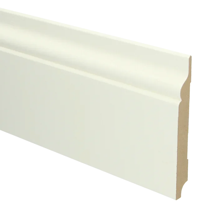 Meest Verkocht Vochtwerende MDF plint Romantisch 18x150mm wit Gelakt RAL9010 - 16055