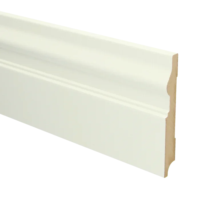 Direct Verzonden Vochtwerende MDF plint Renaissance 15x120mm wit Gelakt RAL9010 - 16066