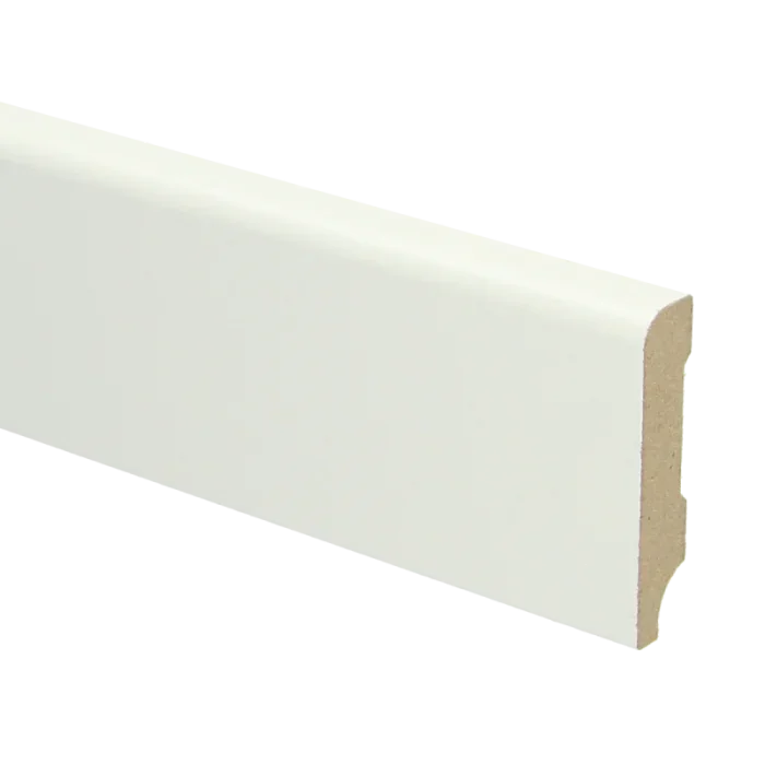 Vochtwerende MDF plint Koloniaal 12x60mm wit Gelakt RAL9010 - 16011 Hoge Kwaliteit