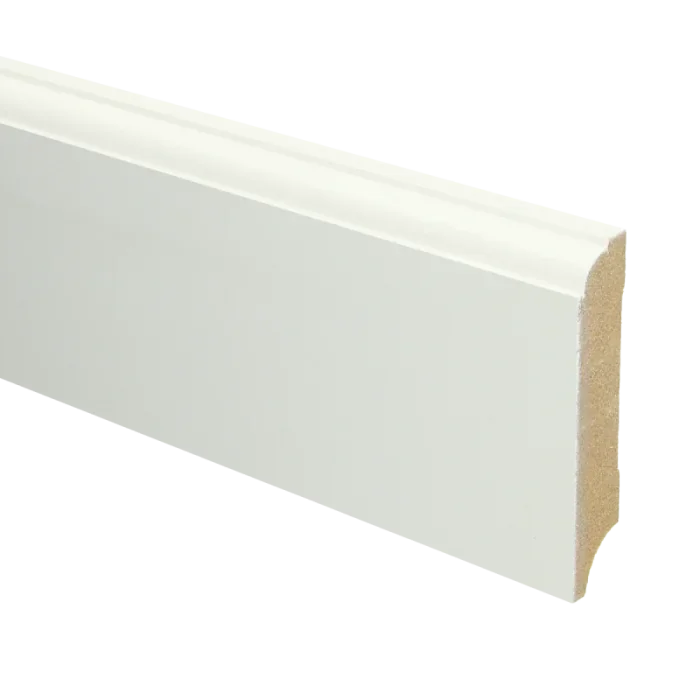 Bestel Nu Vochtwerende MDF plint Eigentijds 12x70mm wit Gelakt RAL9010 - 16046