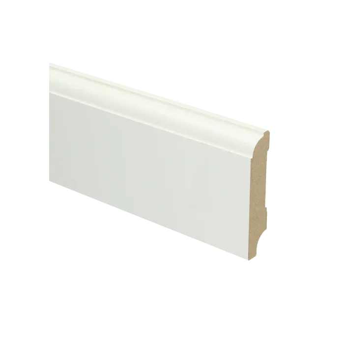 Actieprijs Vochtwerende MDF plint Eigentijds 15x70mm wit Gelakt RAL9010 - 16015