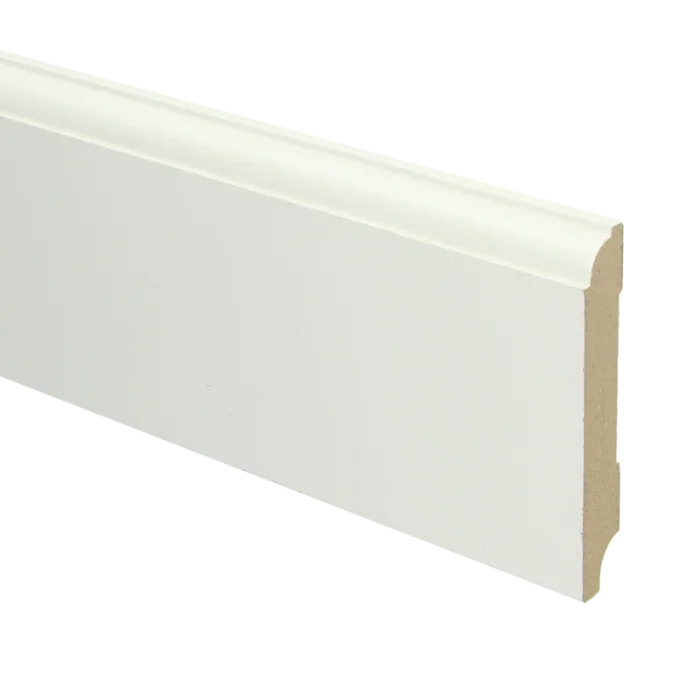 Finale Uitverkoop Vochtwerende MDF plint Eigentijds 18x90mm wit Gelakt RAL9010 - 16050