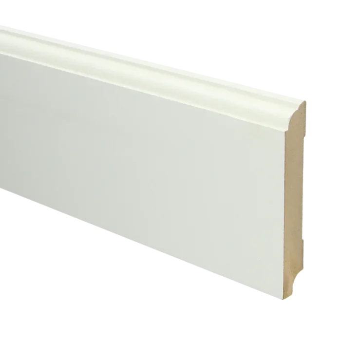 Vochtwerende MDF plint Eigentijds 18x115mm wit Gelakt RAL9010 - 16016 Aanbieding