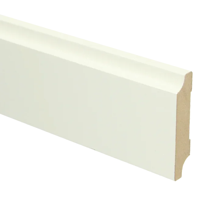 Dagaanbieding Vochtwerende MDF plint Retro 15x70mm wit Gelakt RAL9010 - 16020
