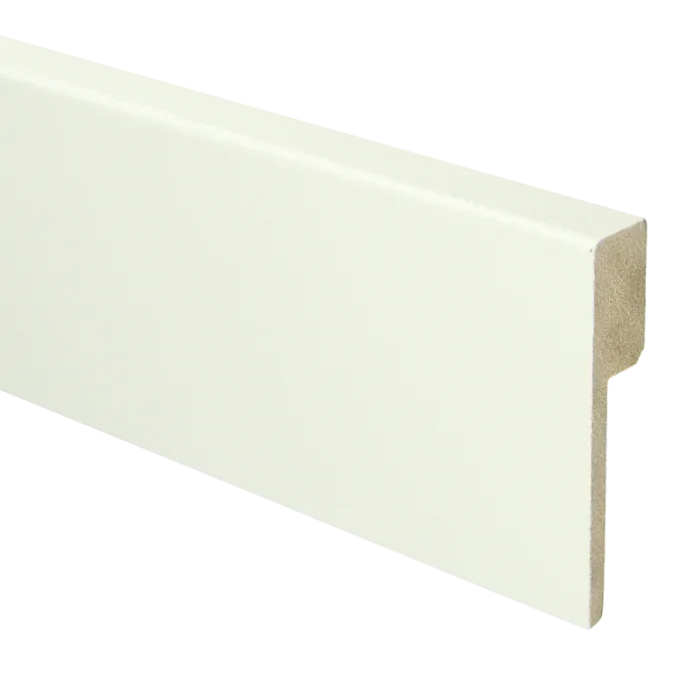 Premium Vochtwerende MDF overzetplint Modern 18x90mm wit Gelakt RAL9010 - 16022