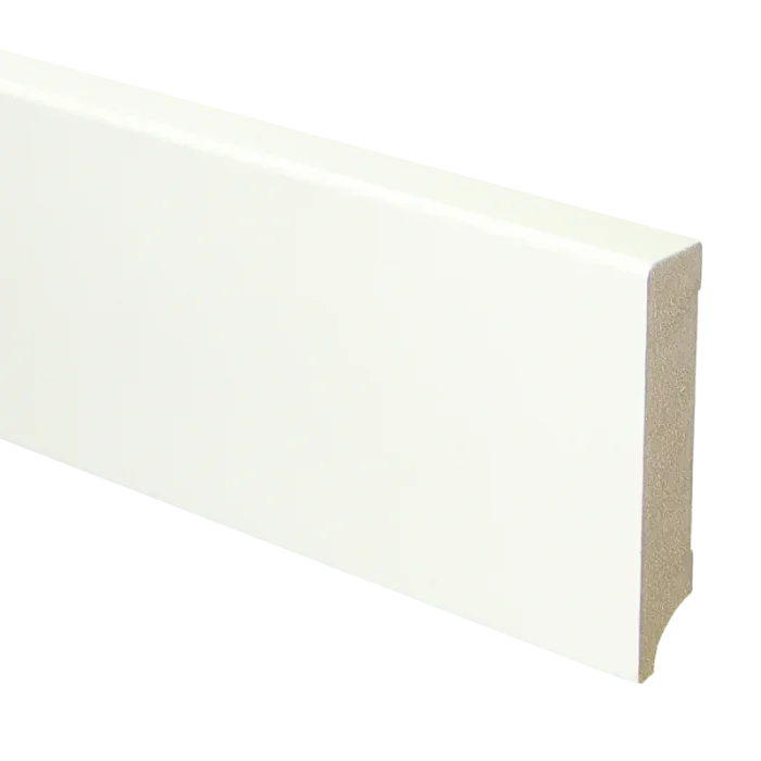 Bestseller Vochtwerende MDF Plint modern Recht 18x90mm Wit gegrond - 16407