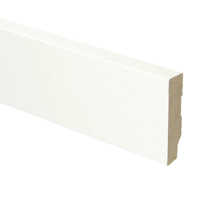 Vochtwerende MDF plint Modern Recht 15x60mm Wit Folie - 16251 Nieuw