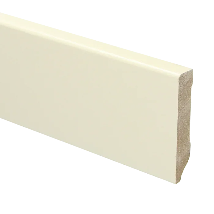 Veilige Betaling Vochtwerende MDF plint Modern 12x70mm Gelakt Crèmewit RAL9001 - 15924