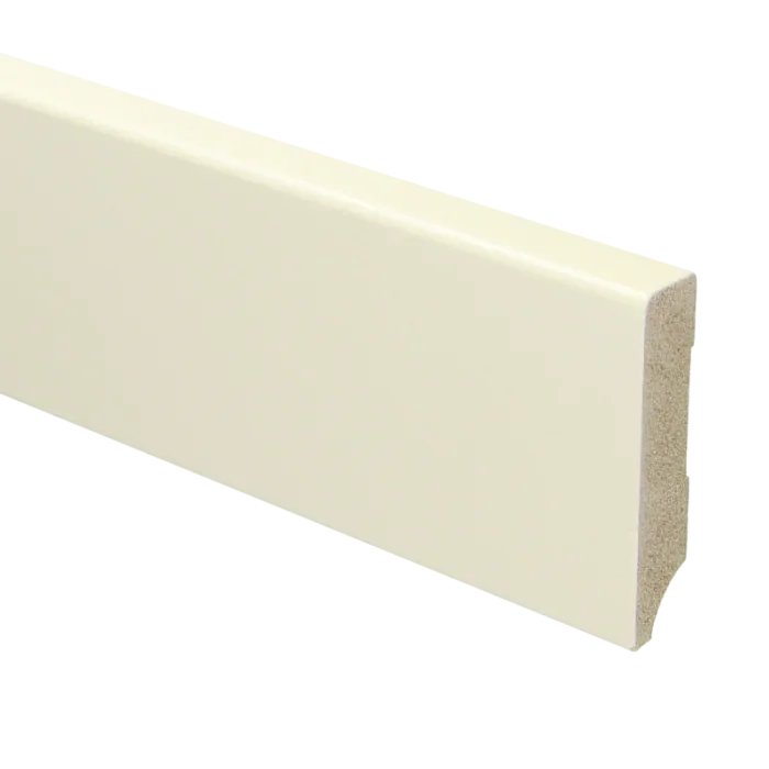 Koopje Vochtwerende MDF plint Modern 15x70mm Gelakt Crèmewit RAL9001 - 15927