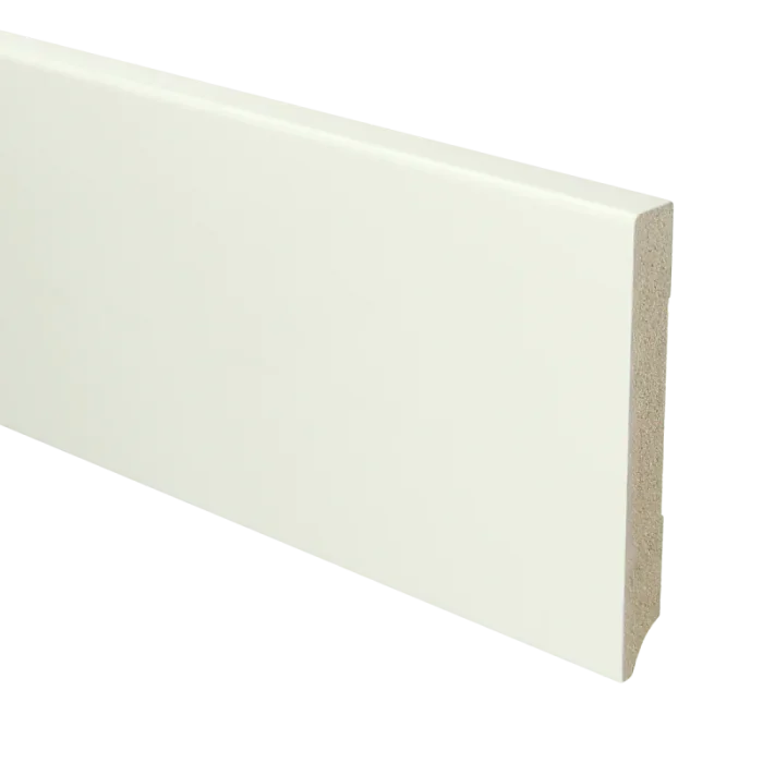 Vochtwerende MDF plint Modern 15x120mm Gelakt Verkeerswit RAL9016 - 15953 Favoriet