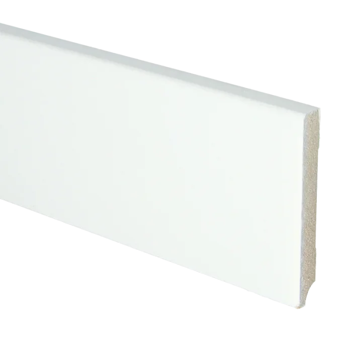 Vochtwerende MDF Plint modern Recht 12x90mm Wit gegrond - 16398 Alleen Vandaag