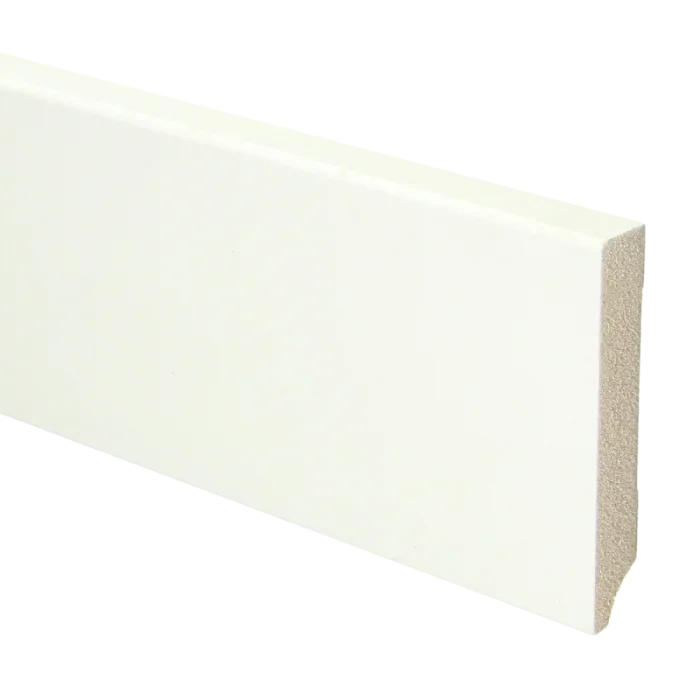 Vochtwerende MDF Plint modern Recht 15x90mm Wit gegrond - 16402 Merkproduct