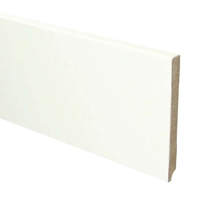 Vochtwerende MDF Plint modern Recht 12x120mm Wit gegrond - 16399 Favoriet
