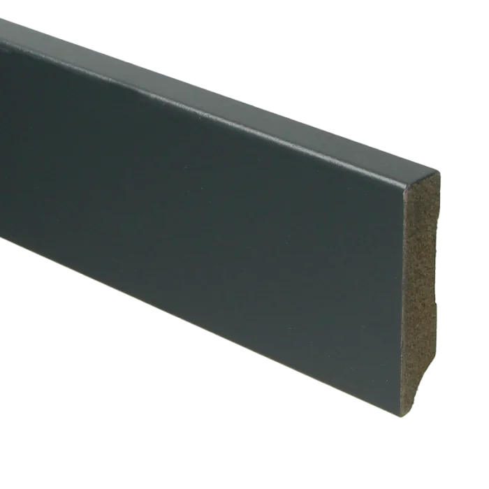 Uitverkoop Vochtwerende MDF plint Modern 15x70mm antracietgrijs Gelakt RAL7016 - 15957