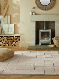 Direct Beschikbaar Vloerkleed Checkerboard Natural 10025972