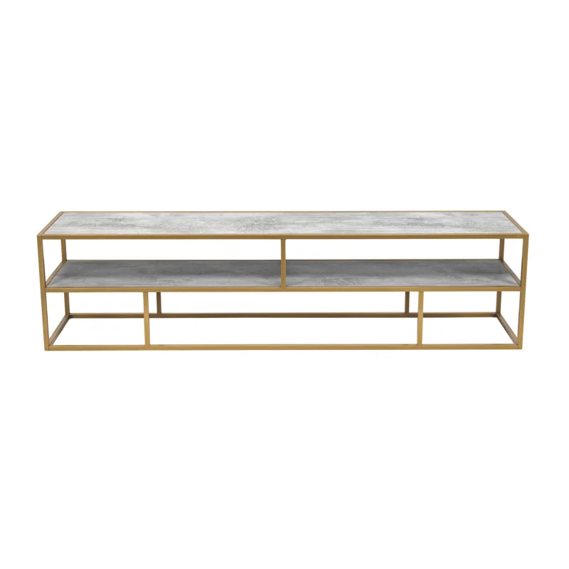 Stalux Tv-meubel ‘Luuk‘ 200cm, kleur goud / beton Weekendaanbieding