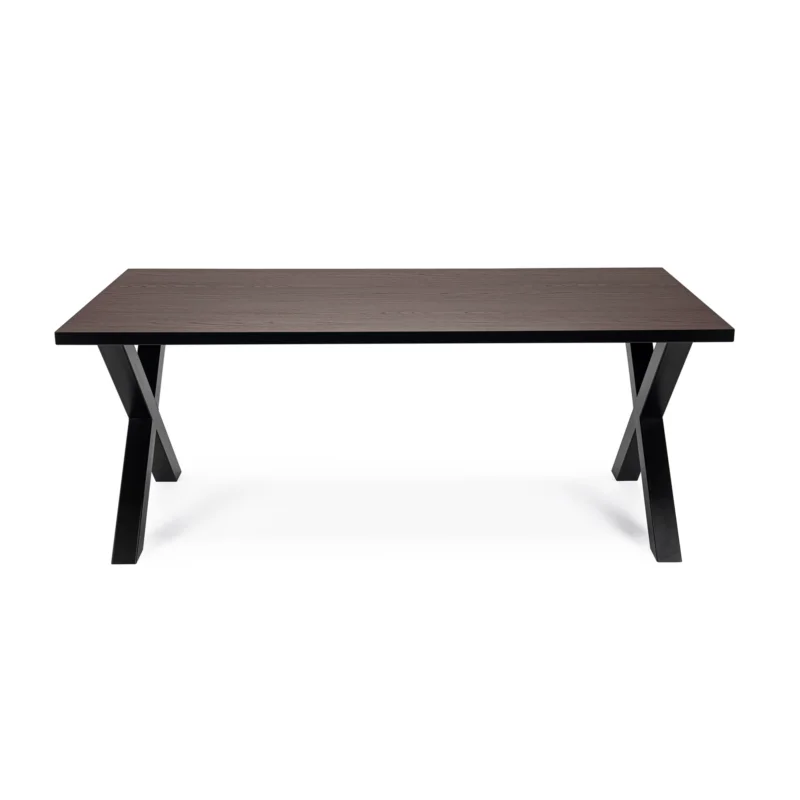Stalux Eettafel ‘Roos‘ 200 x 100cm, kleur zwart / bruin hout Gecertificeerd