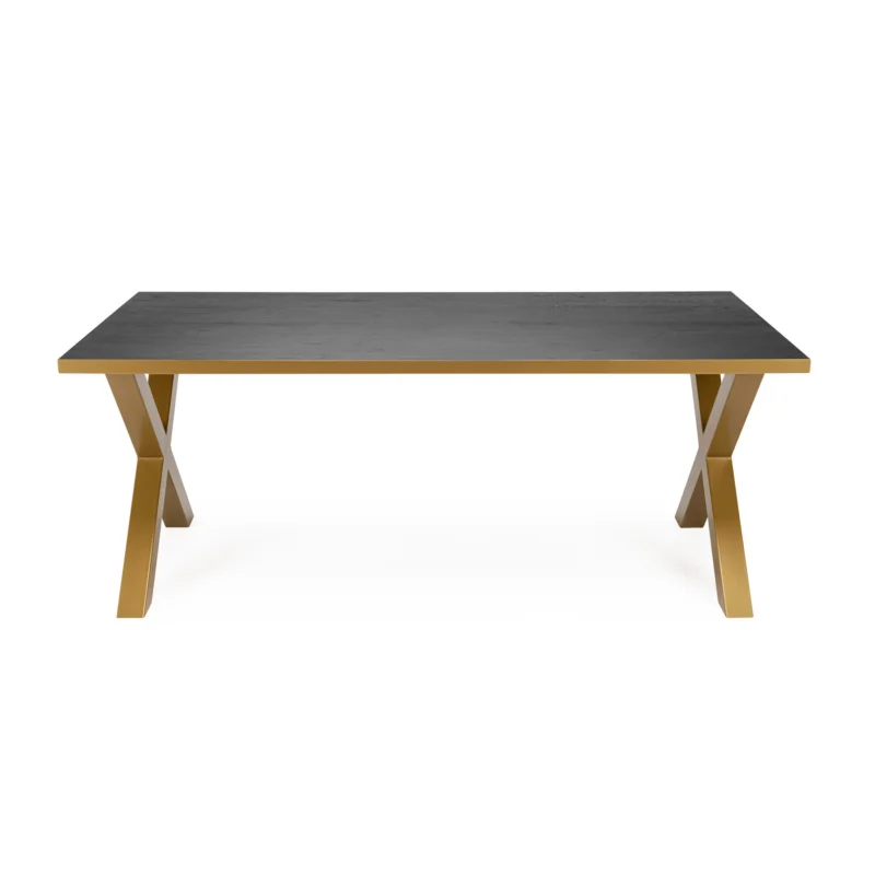 Stalux Eettafel ‘Roos‘ 240 x 100cm, kleur goud / zwart eiken Uitverkoop