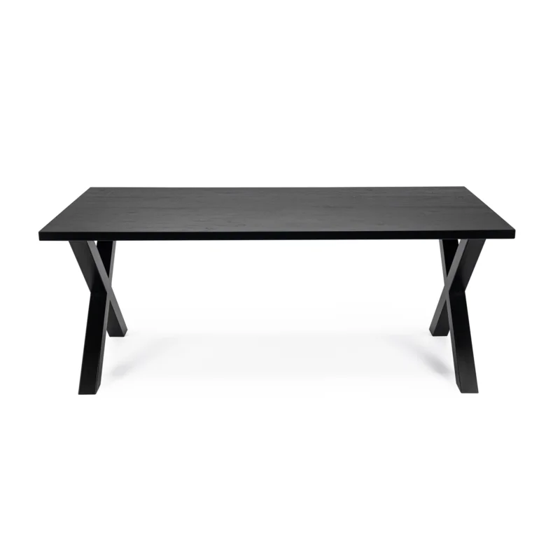 Weekendaanbieding Stalux Eettafel ‘Roos‘ 200 x 100cm, kleur zwart / zwart eiken