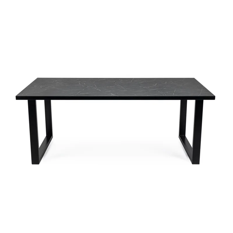Stalux Eettafel ‘Joop‘ 200 x 100cm, kleur zwart / zwart marmer Superprijs