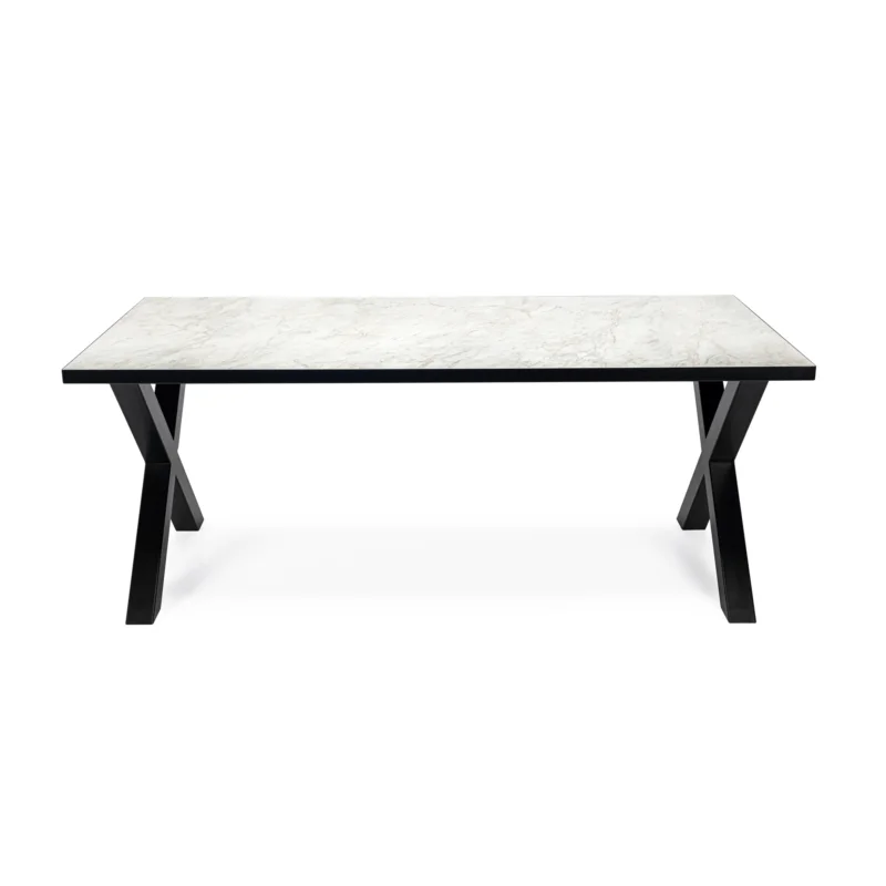 Stalux Eettafel ‘Roos‘ 240 x 100cm, kleur zwart / wit marmer Favoriet