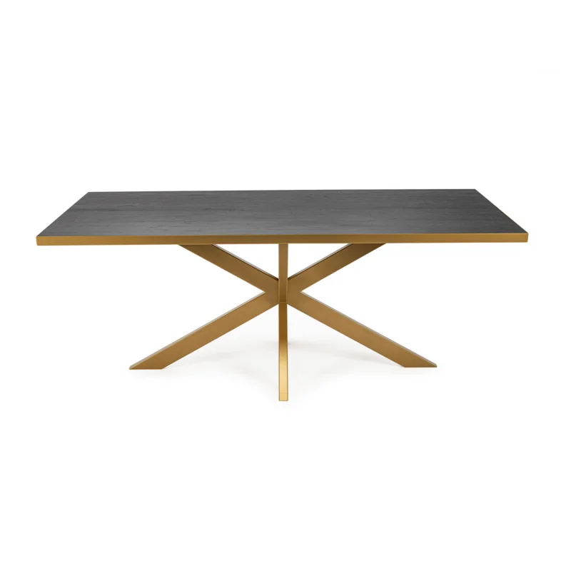 Weekendaanbieding Stalux Eettafel ‘Gijs‘ 200 x 100cm, kleur goud / zwart eiken